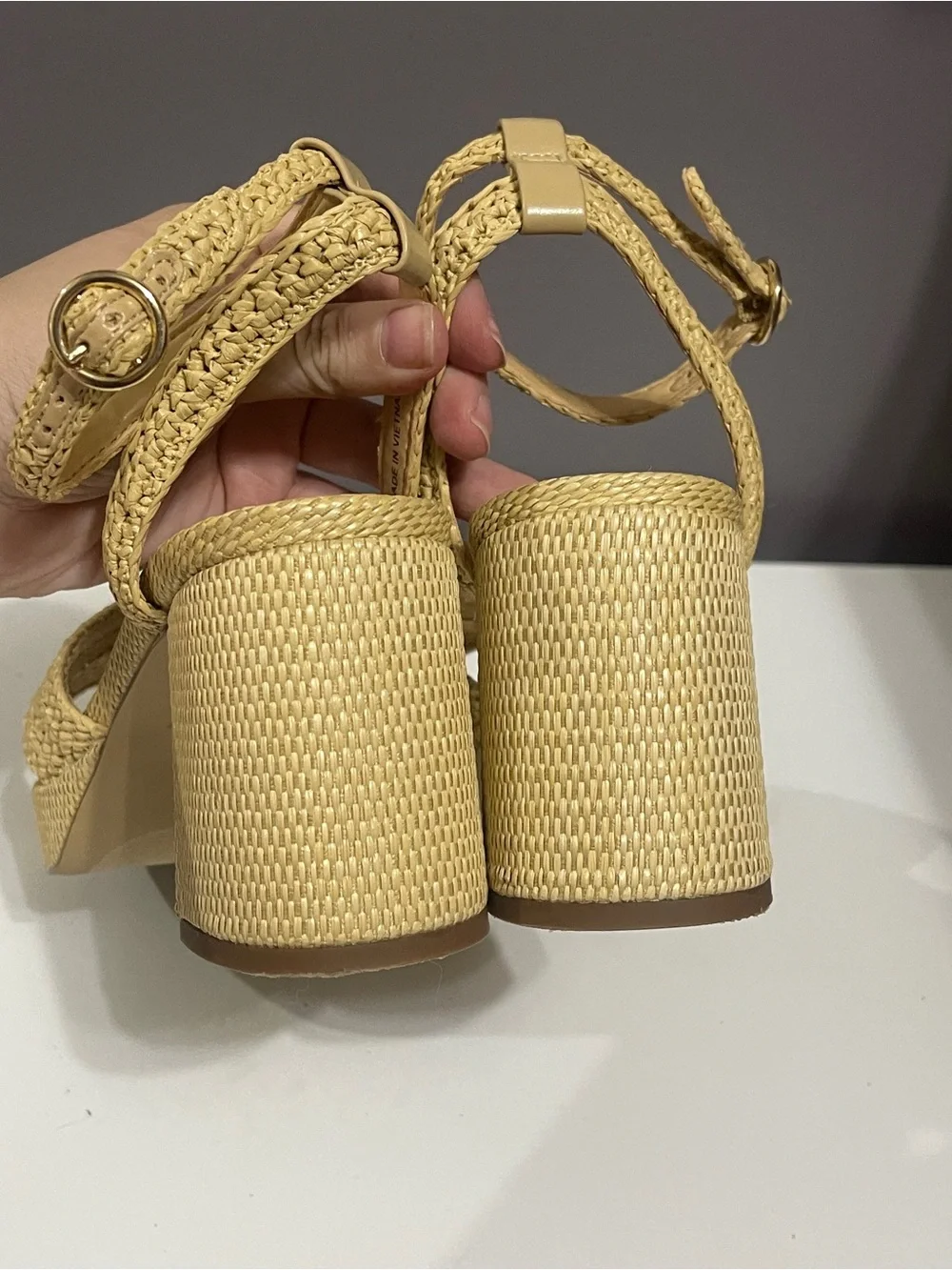 J. Crew Woven Platform Ankle-Strap Open Toe Heels
